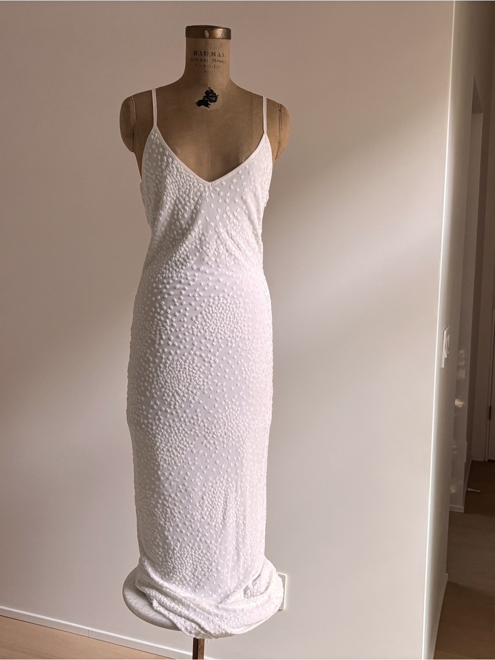Versus Versace White Embossed Maxi Slip Dress - Vintage 1999